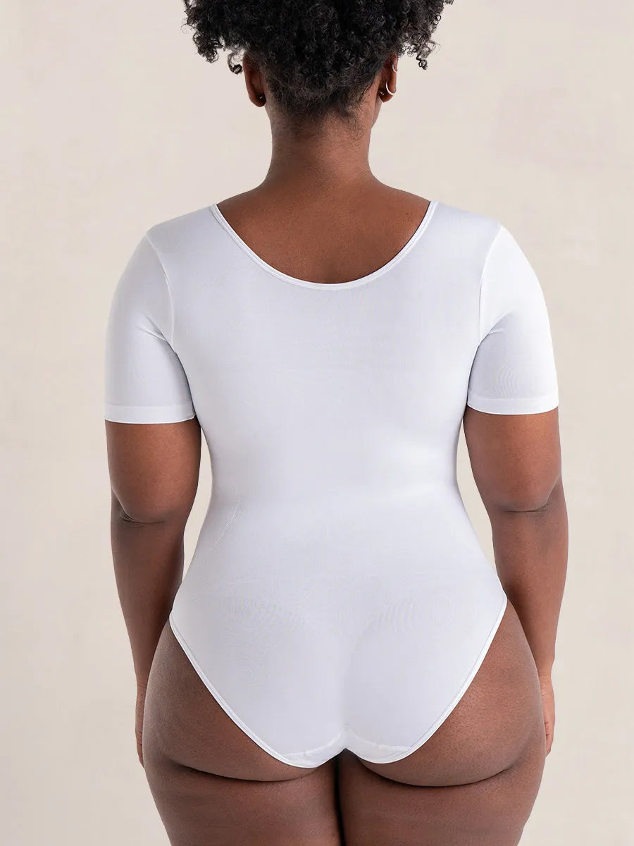 Body Modelador Manga Curta Branco
