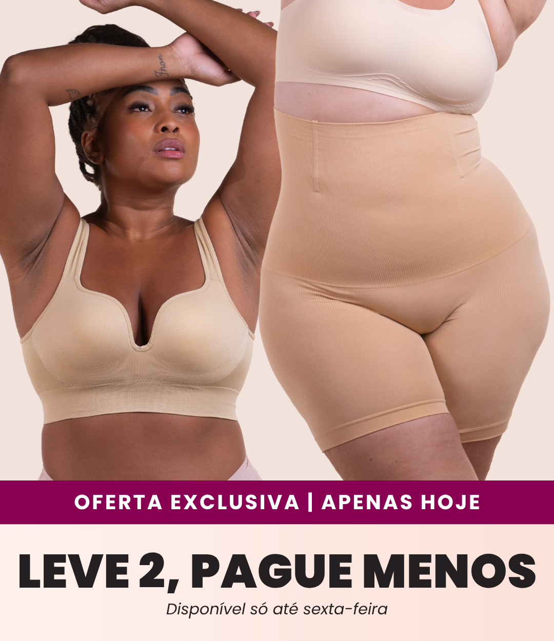it Sculpt Max: Sutiã Efeito Silicone + Bermuda Alta Compressão