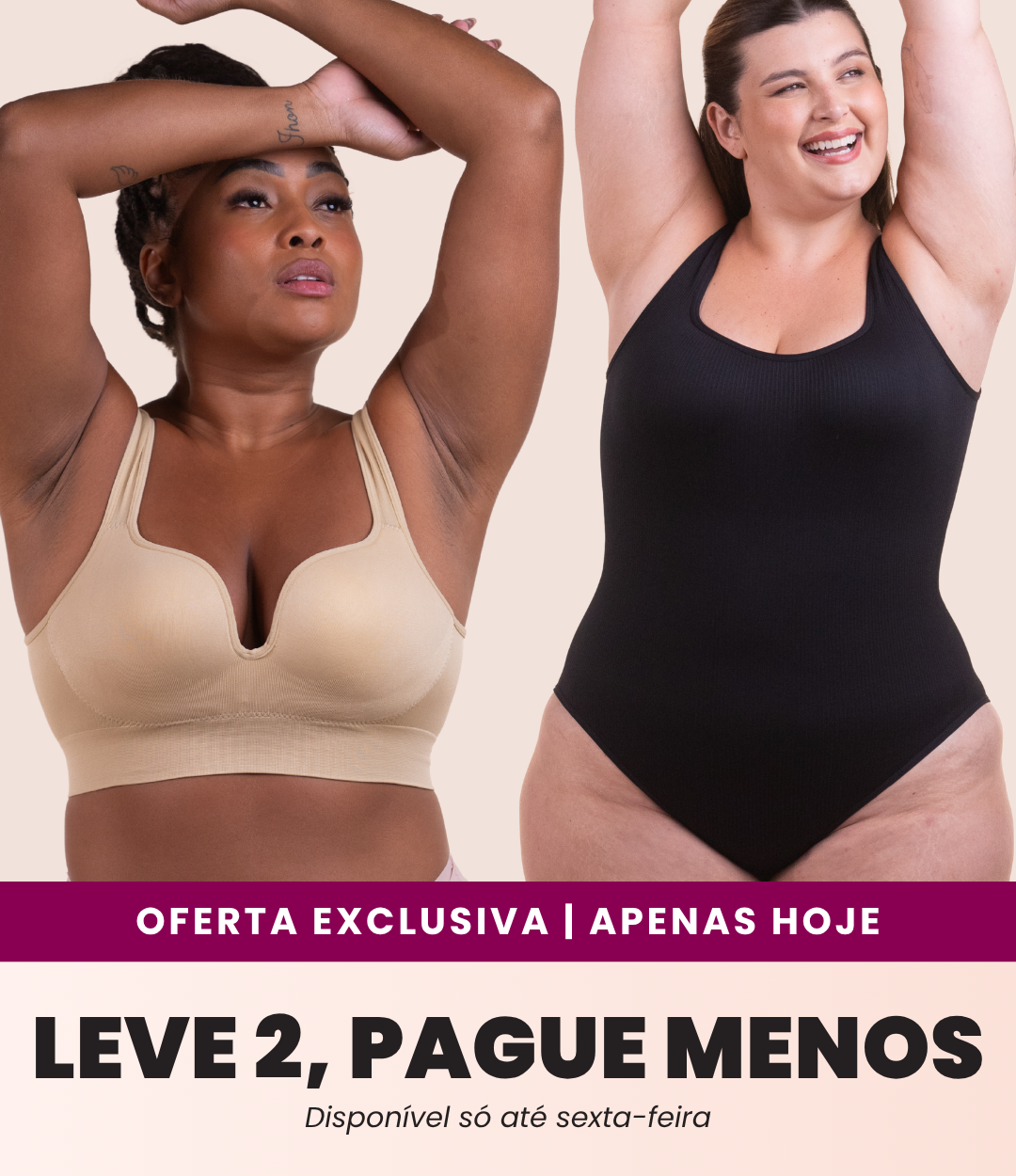 Sutiã Push Up + Body Shaper Canelado - Combo Irresistível