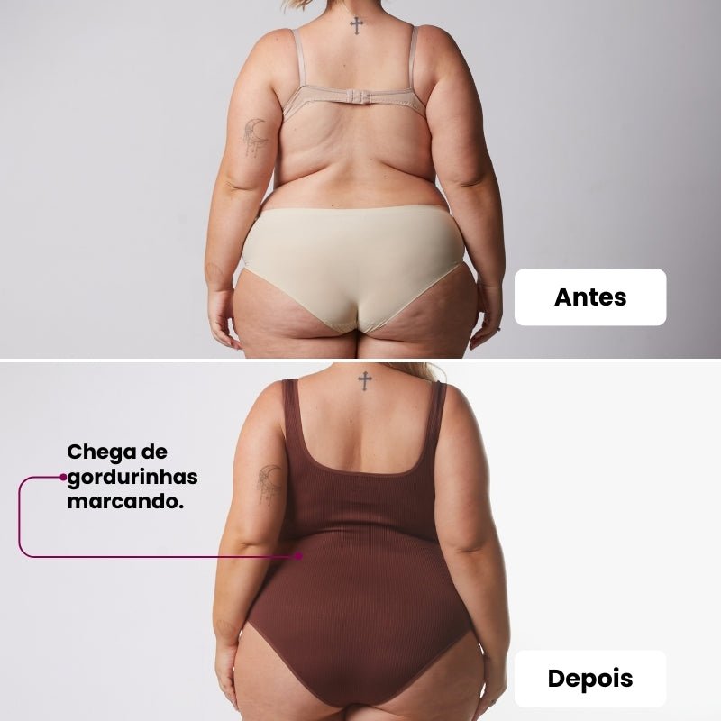 Kit Silhueta Total: Body Canelado + Bermuda Up Shaper