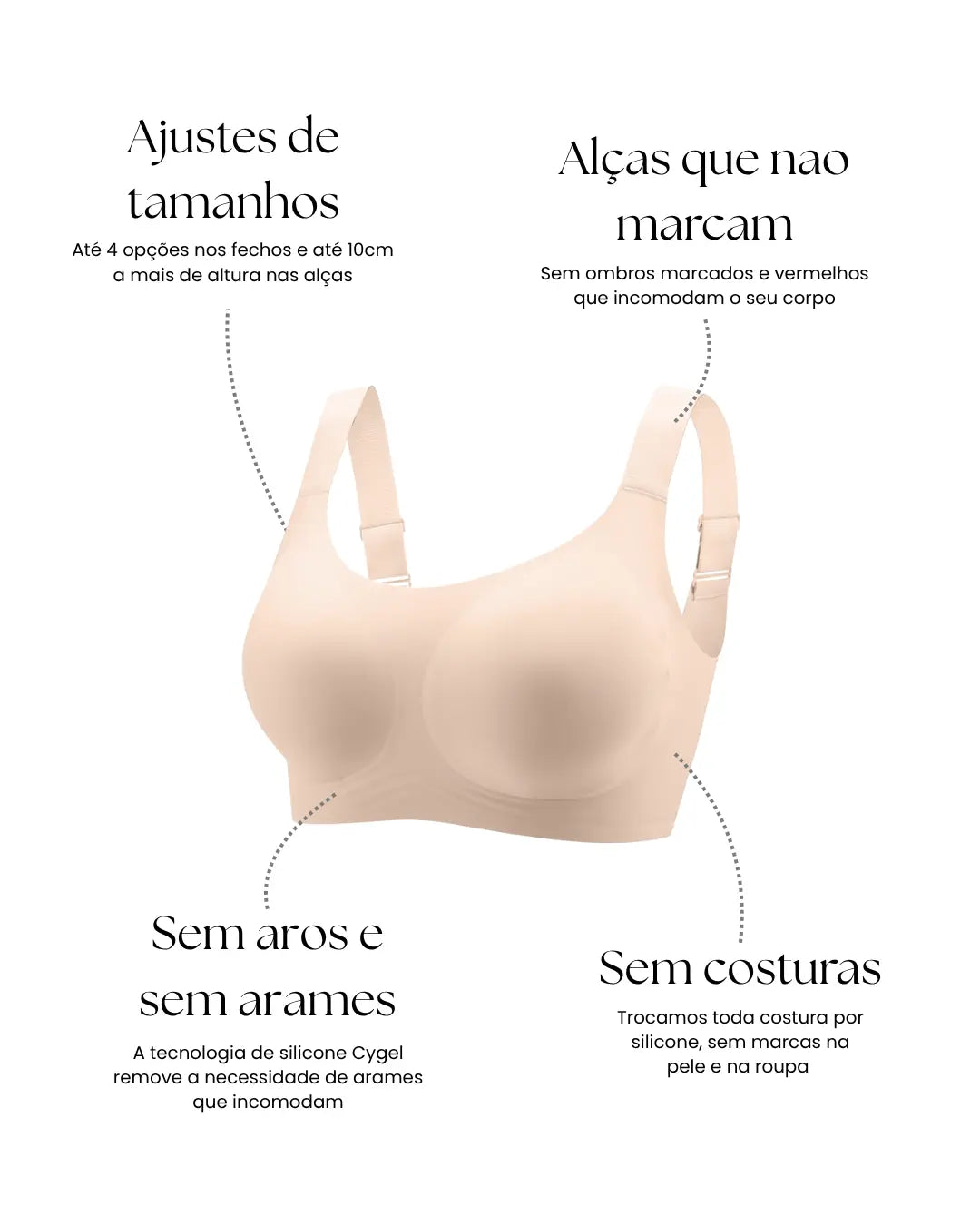 Sutiã Conforto Premium Plus Size - Conforto e Sustentação